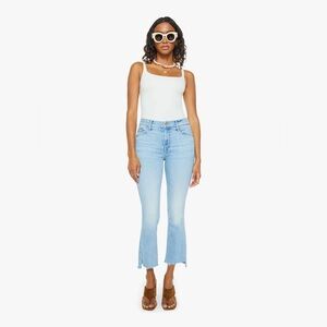MOTHER The Insider Crop Step Fray in Beaming, Size 32